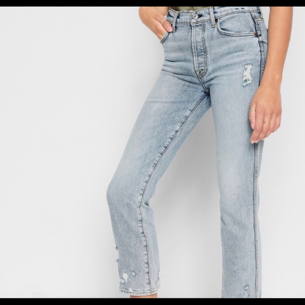 NWOT 74AM Eddie High Waist Crop Straight Jean